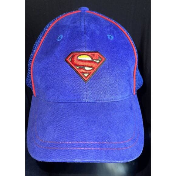 Superman Shield Logo Warner Bros DC Adjustable Strap Boy Youth Hat Cap - Picture 7 of 7